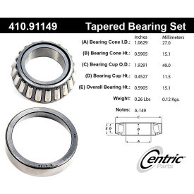 Centric Premium Wheel Bearing and Race Set, Centric Parts 410.91149