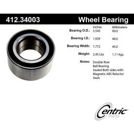Centric Premium Double Row Wheel Bearing, Centric Parts 412.34003 Centric Premium Double Row Wheel Bearing, Centric Parts 412.34003