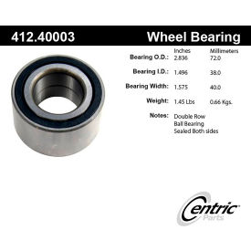 C-Tek Standard Double Row Wheel Bearing, C-Tek 412.40003E C-Tek Standard Double Row Wheel Bearing, C-Tek 412.40003E