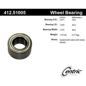 Centric Premium Double Row Wheel Bearing, Centric Parts 412.51005 Centric Premium Double Row Wheel Bearing, Centric Parts 412.51005