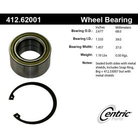 Centric Premium Double Row Wheel Bearing, Centric Parts 412.62001 Centric Premium Double Row Wheel Bearing, Centric Parts 412.62001