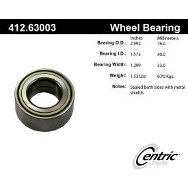 C-Tek Standard Double Row Wheel Bearing, C-Tek 412.63003E