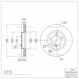 Disc Brake Rotor - Dynamic Friction Company 600-32011