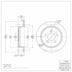 Disc Brake Rotor - Dynamic Friction Company 600-42023 Disc Brake Rotor - Dynamic Friction Company 600-42023