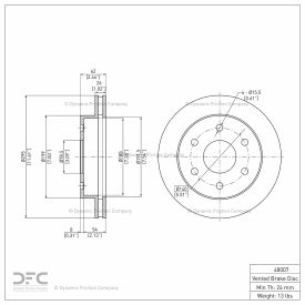 Disc Brake Rotor - Dynamic Friction Company 600-48007