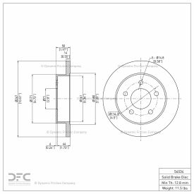 Disc Brake Rotor - Dynamic Friction Company 600-54034