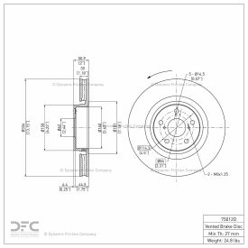 Disc Brake Rotor - Dynamic Friction Company 600-75012D