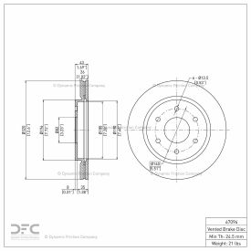 DFC GEOSPEC Coated Rotor - Blank - Dynamic Friction Company 604-67096