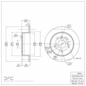 DFC GEOSPEC Coated Rotor - Blank - Dynamic Friction Company 604-76054