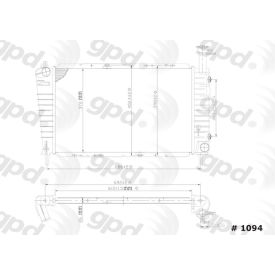 Radiator, Global Parts 1094C Radiator, Global Parts 1094C