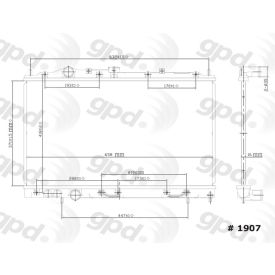 Radiator, Global Parts 1907C Radiator, Global Parts 1907C