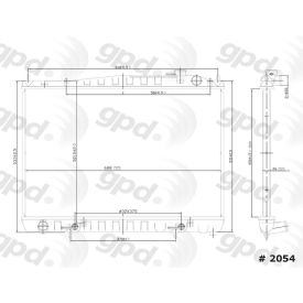 Radiator, Global Parts 2054C Radiator, Global Parts 2054C