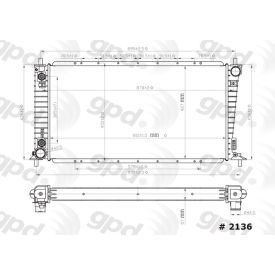 Radiator, Global Parts 2136C Radiator, Global Parts 2136C