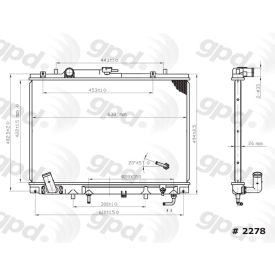Radiator, Global Parts 2278C Radiator, Global Parts 2278C