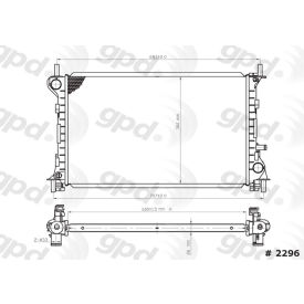 Radiator, Global Parts 2296C Radiator, Global Parts 2296C