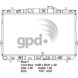 Radiator, Global Parts 2387C Radiator, Global Parts 2387C