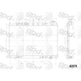 Radiator, Global Parts 2578C Radiator, Global Parts 2578C