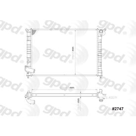 Radiator, Global Parts 2747C Radiator, Global Parts 2747C