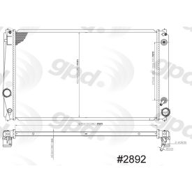 Radiator, Global Parts 2892C Radiator, Global Parts 2892C