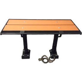 Prisoner Bench 3-ft.Composite Lumber Seating with Steel Frame, Without Backrest - Cedar