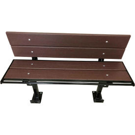 Prisoner Bench 4-ft.Composite Lumber Seating with Steel Frame, With Backrest - Chocolate Brown