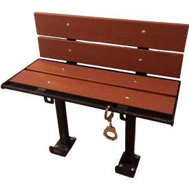 Prisoner Bench 4-ft.Composite Lumber Seating with Steel Frame, With Backrest - Redwood