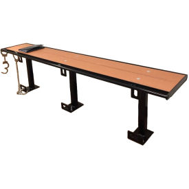 Prisoner Bench 6-ft.Composite Lumber Seating with Steel Frame, Without Backrest - Cedar