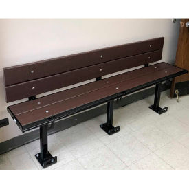 Prisoner Bench 6-ft.Composite Lumber Seating with Steel Frame, With Backrest - Chocolate Brown