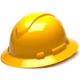 Ridgeline Full Brim Hard Hat Yellow Full Brim 4-Point Ratchet Suspension