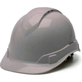 Ridgeline Vented Cap Style Hard Hat Gray 4-Point Ratchet Suspension