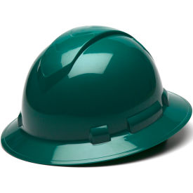 Ridgeline Full Brim Hard Hat Green Full Brim 4-Point Ratchet Suspension