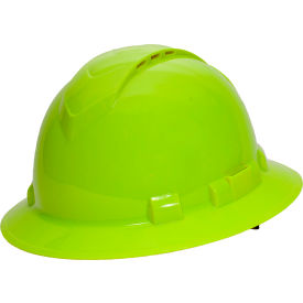 Ridgeline Full Brim Hard Hat Hi-Vis Lime Full Brim 4-Point Ratchet Suspension Vented