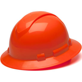 Ridgeline Full Brim Hard Hat Hi-Vis Orange Full Brim 4-Point Ratchet Suspension