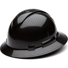 Ridgeline Full Brim Hard Hat Shiny Black Graphite Pattern 4-Point Ratchet Suspension