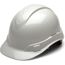 Ridgeline Cap Style Hard Hat Shiny White Graphite Pattern 4-Point Ratchet Suspension