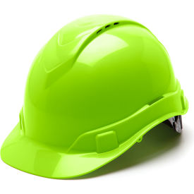 Ridgeline Vented Cap Style Hard Hat Hi-Vis Green 4-Point Ratchet Suspension