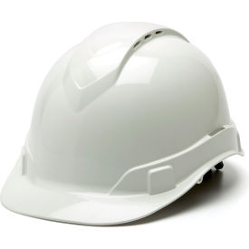 Ridgeline Vented Cap Style Hard Hat White 4-Point Ratchet Suspension