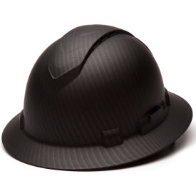 Ridgeline Vented Full Brim Hard Hat Matte Black Graphite Pattern 4-Point Ratchet Suspension