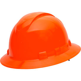 Ridgeline Vented Full Brim Hard Hat Vented Hi-Vis Orange Full Brim 4-Point Ratchet Suspension