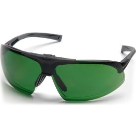 Pyramex® Onix® Plus Safety Glasses Anti-Fog Shade 3.0 IR Green Lens/Black Frame