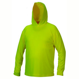 Pyramex® RLPH1NS Long Sleeve Pullover Hoodie with UV Protection 2XL Hi-Vis Lime