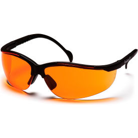 Venture Ii® Safety Glasses Orange Lens  Black Frame
