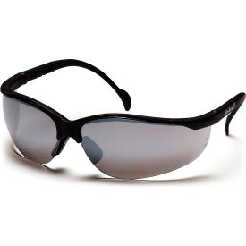 Venture Ii® Safety Glasses Silver Mirror Lens  Black Frame