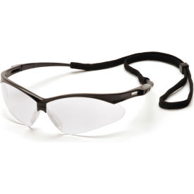 Pmxtreme™ Safety Glasses Clear Lens  Black Frame & Cord