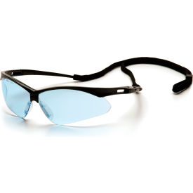Pmxtreme™ Safety Glasses Infinity Blue Lens  Black Frame & Cord