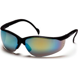 Venture Ii® Safety Glasses Gold Mirror Lens  Black Frame