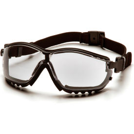 V2g® Safety Glasses Clear Anti-Fog Lens Black Strap/Temples