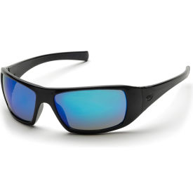 Goliath™ Safety Glasses Ice Blue Mirror Lens  Black Frame