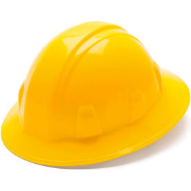 Yellow Full Brim Style 4 Point Ratchet Suspension Hard Hat
