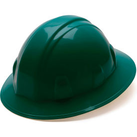 Green Full Brim Style 4 Point Ratchet Suspension Hard Hat
